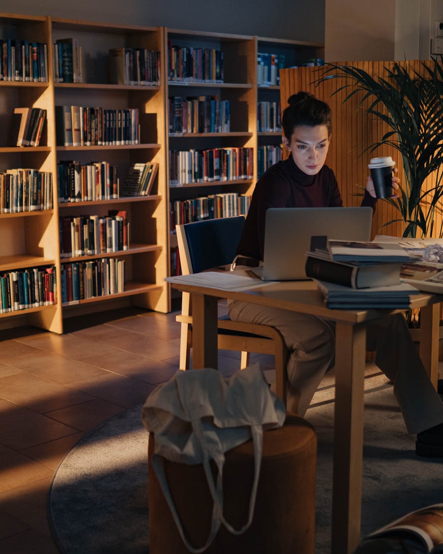 Maya working in the LSE library